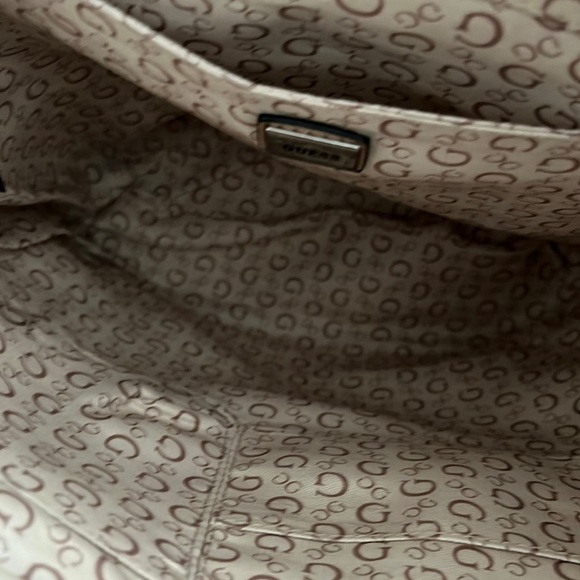 Guess Logo Backpack Tan/Beige/Brown Faux Leather - 12 x 12 x 5 - Picture 10 of 12